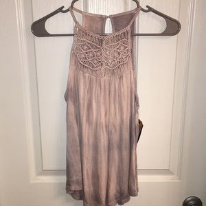 WASHED OUT PINK HALTER TOP